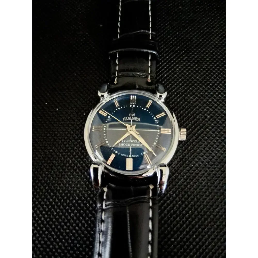 Vintage Roamer Men's Leather Mechanical‎ Watch RARE